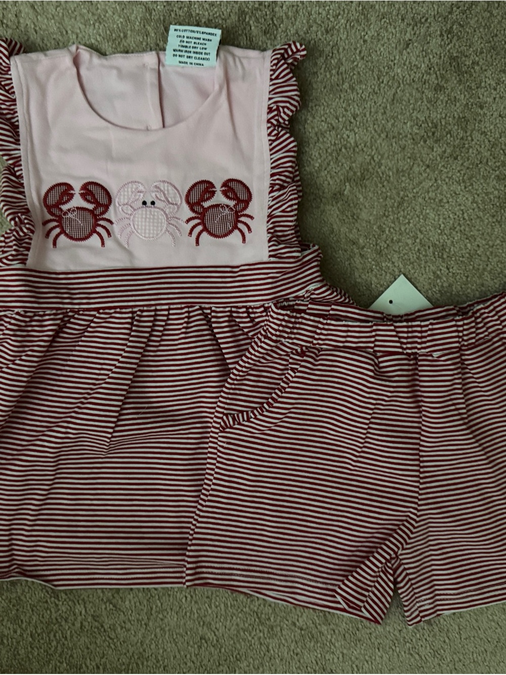 Jellybean Striped Crab outfit